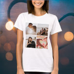 5 Photo Custom Collage Personalized T-Shirt<br><div class="desc">Create a Custom Photo Collage unique customized personalized 5 Photo t-shirt from Ricaso. Features 4 photo templates to the front and one to the back</div>