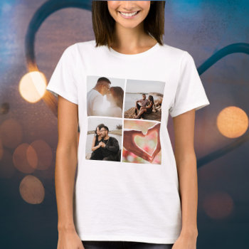 5 Photo Custom Collage Personalized T-shirt by Ricaso at Zazzle