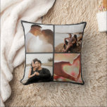 5 Photo Custom Collage Personalized Throw Pillow<br><div class="desc">Create a Custom Photo Collage unique customized personalized 5 Photo throw pillow from Ricaso. Features 4 photo templates to the front and one to the back</div>