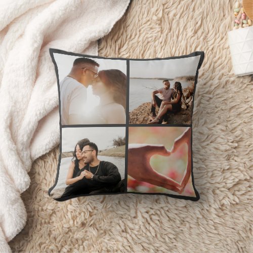 5 Photo Custom Collage Personalized Throw Pillow