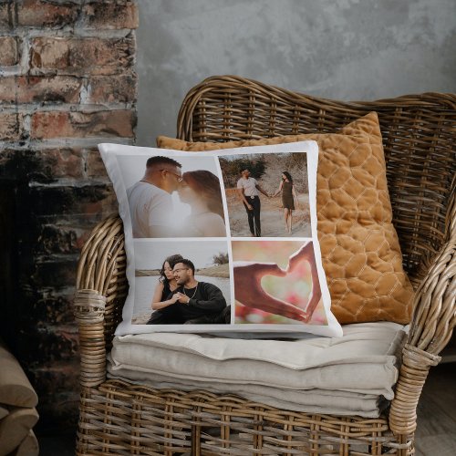 5 Photo Custom Collage Personalized Throw Pillow