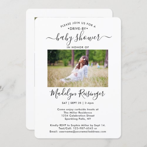 5 Photo Drive_By Social Distancing Baby Shower Invitation