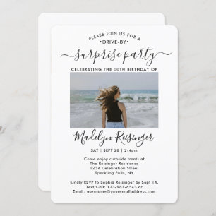5 Photo Drive-By Surprise Birthday Party Parade Invitation
