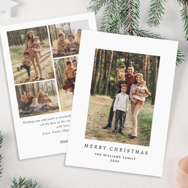 5 Photo Elegant Minimalist Stylish Greeting Holiday Card (Creator Uploaded)