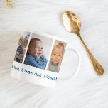 5 Photo Father's Day 2025 Blue Love You Daddy Coffee Mug<br><div class="desc">Cute father's day mug personalized with 5 photos , love you daddy typography and kids names.</div>