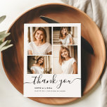 5 Photo Graduation Collage Script Modern Elegant Thank You Card<br><div class="desc">Thank your friends and family for their support and gifts with this elegant 5 photo collage graduation thank you card. Featuring a modern calligraphy script and a customizable front and back design, this thank you card is perfect for showing your appreciation after your big day. Personalize with your own photos...</div>