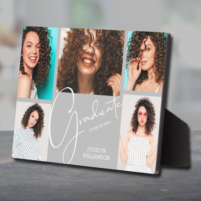 5 Photo Gray Graduation Keepsake Plaque (Creator Uploaded)