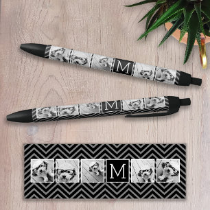 5 Photo Grid with Black Chevrons and Monogram Pen