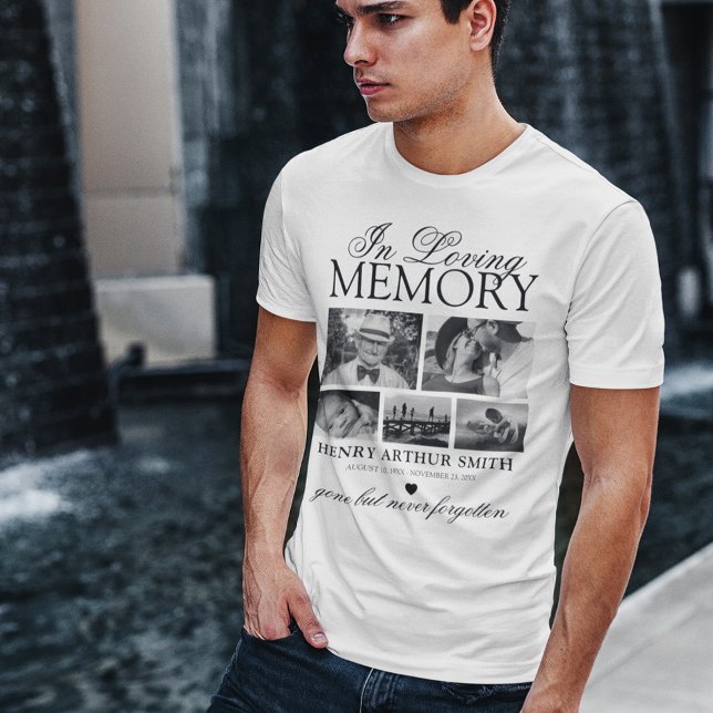 5 Photo In Loving Memory Memorial T-Shirt (Creator Uploaded)