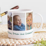 5 Photo Love You Daddy Father's Day 2023 Green Coffee Mug<br><div class="desc">Cute father's day mug personalized with 5 photos , love you daddy typography and kids names.</div>