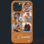 5 Photo Modern Trendy Simple Personalized Name iPhone 13 Pro Max Case<br><div class="desc">5 Photo Modern Trendy Simple Heart Personalized Name iPhone Phone Cases features five of your favorite photos with your personalized name in elegant white calligraphy script accented with a love heart. Personalize by editing the text in the text box provided. Perfect for birthday, Christmas, Mother's Day, baby showers, bridal showers,...</div>