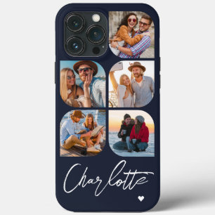 5 Photo Modern Trendy Simple Personalized Name iPhone 13 Pro Max Case