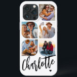 5 Photo Modern Trendy Simple Personalized Name iPhone 13 Pro Max Case<br><div class="desc">5 Photo Modern Trendy Simple Heart Personalized Name iPhone Phone Cases features five of your favorite photos with your personalized name in elegant white calligraphy script accented with a love heart. Personalize by editing the text in the text box provided. Perfect for birthday, Christmas, Mother's Day, baby showers, bridal showers,...</div>