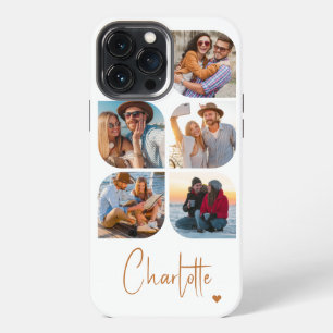 5 Photo Modern Trendy Simple Personalized Name iPhone 13 Pro Max Case
