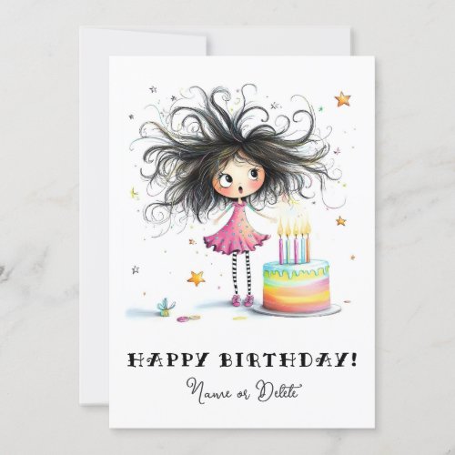 * 5 PHOTO NAME Birthday Card Personalize Whimsical