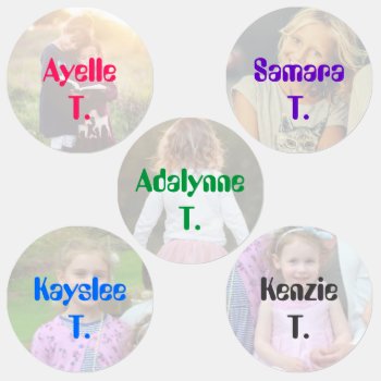 5 Photo   Name Custom Small Circle Clothing Label by KnittyWits at Zazzle
