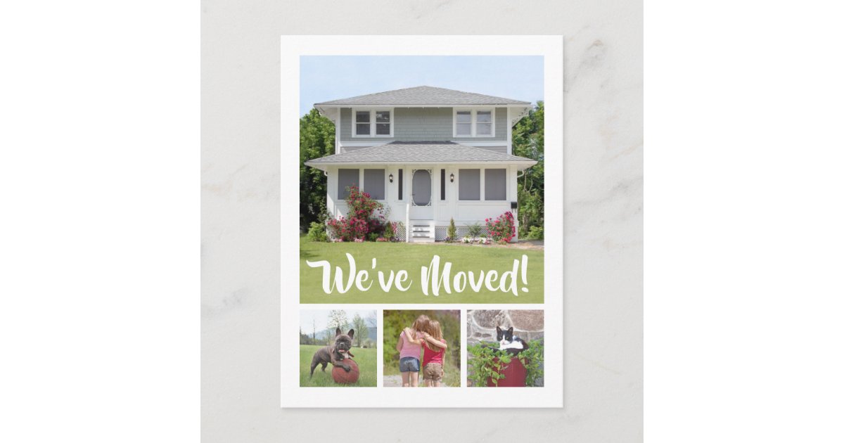 5 Photo New Home Picture Change of Address Moving Announcement Postcard | Zazzle.com
