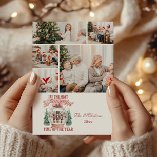 5 Photo Pink  Nutcracker Christmas Wonderland Glob Holiday Card