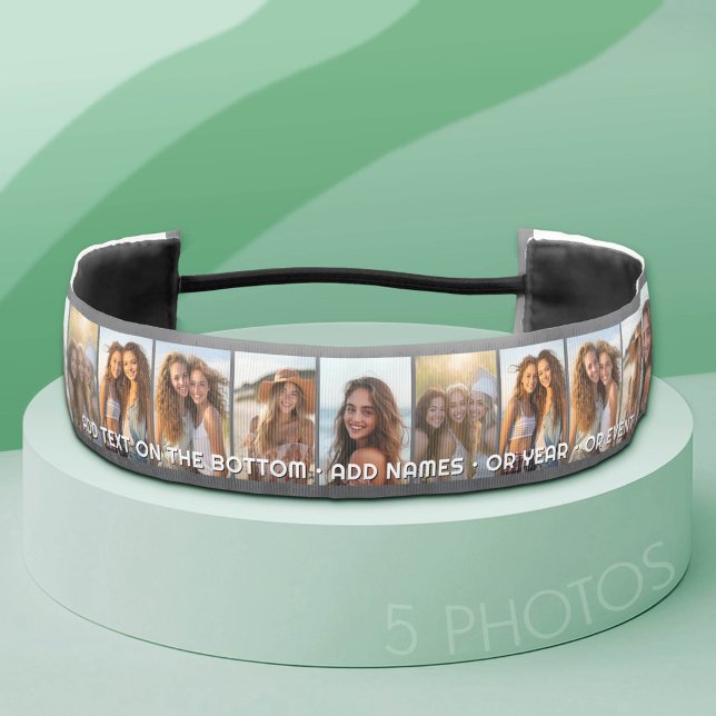 5 Photo Template - Modern Minimal - Chunky Text Athletic Headband (Custom Photo Headband)