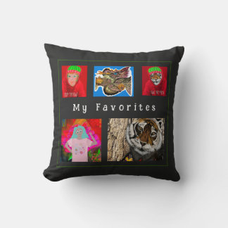 5-Photo Template: “My Favorites” Use Your Photos Throw Pillow