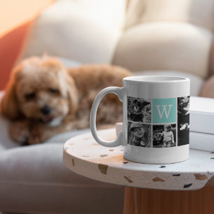 5-Photo Template Personalized Monogram Coffee Mug