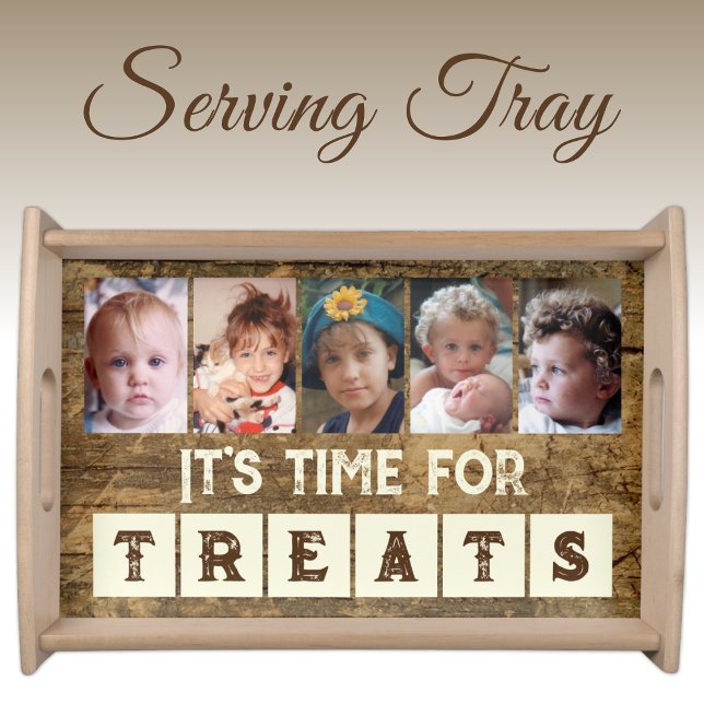 5 photo time for treats brown cream rustic serving tray (Creator Uploaded)