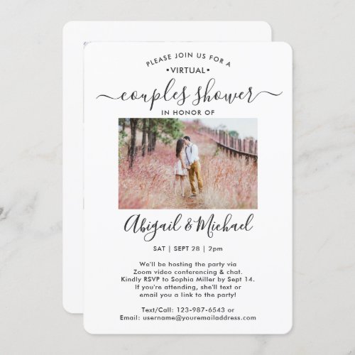 5 Photo Virtual Couples Bridal Shower by Mail Invitation