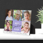 5 Photos Best Grandma Ever Family Plaque<br><div class="desc">Give your Grandma this beautiful keepsake sign for her birthday,  Christmas or Grandparent's day. Personalize with 5 photos of her grandchildren and their names. "Best Grandma Ever" is accented with modern handwritten style text.</div>