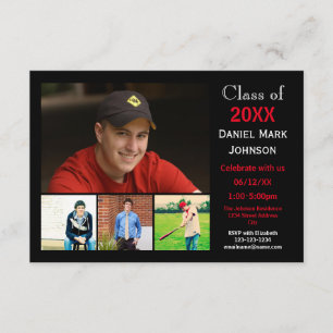 5 Photos Collage - 3x5 Graduation Announcement
