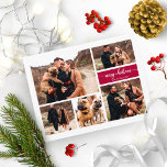 5 Photos Collage Chic Script Merry Christmas Postcard<br><div class="desc">5 Photos Collage Chic Script Merry Christmas Postcard</div>