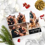 5 Photos Collage Stylish Merry Christmas Black Postcard<br><div class="desc">5 Photos Collage Stylish Merry Christmas Black Postcard</div>