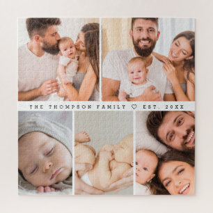 5 Photos Gallery Family Collage Personalized Jigsaw Puzzle
