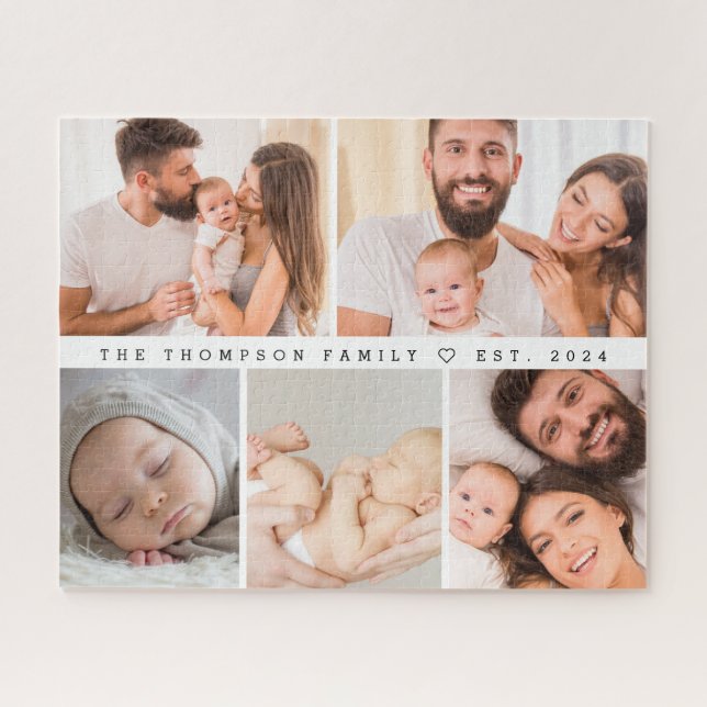 5 Photos Gallery Family Collage Personalized large Jigsaw Puzzle (Horizontal)