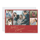 5 photos Merry Christmas elegant script collage