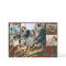 5 photos Merry Christmas elegant script red plaid 
