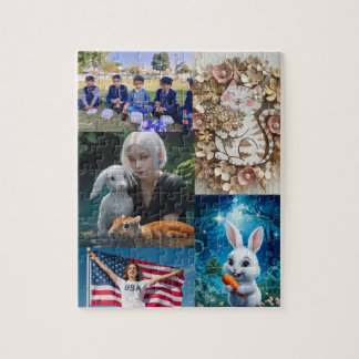 5 photos personalize puzzle, collage photo  jigsaw puzzle