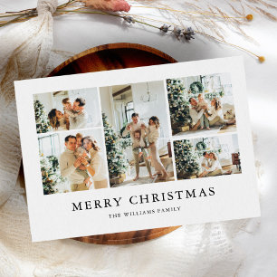 5 Photos Rustic Simple Minimal Budget Christmas Holiday Postcard