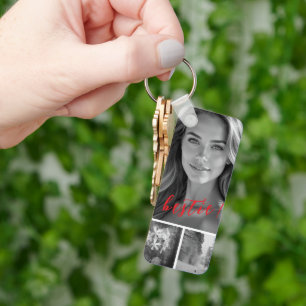 5 pictures collage keychain