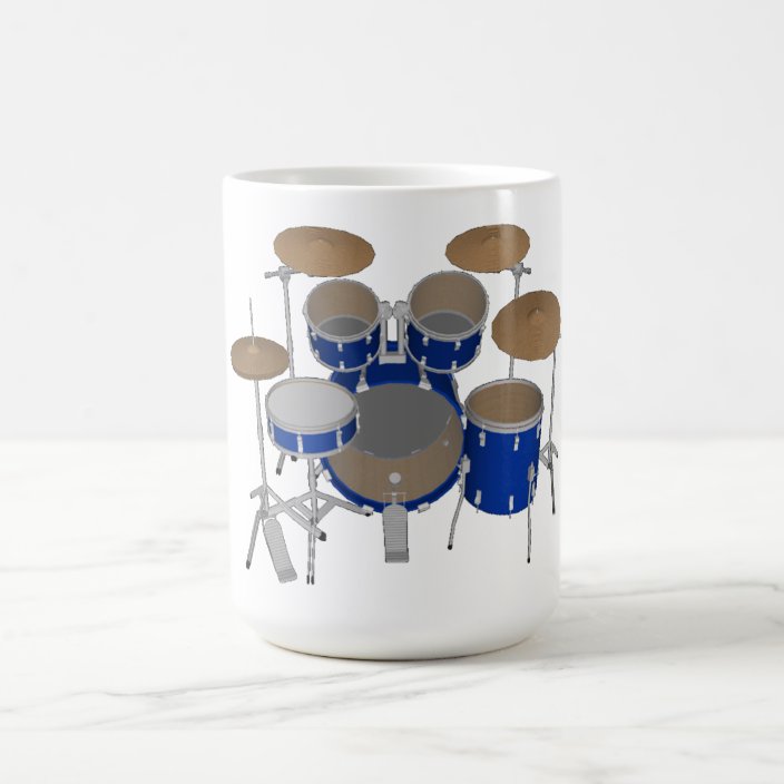 5 Piece Drum Kit Blue Coffee Mug Drums Set Coffee Mug