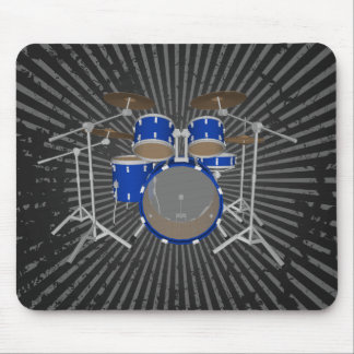 5 Piece Drum Kit - Blue Finish - Drums Mousepad