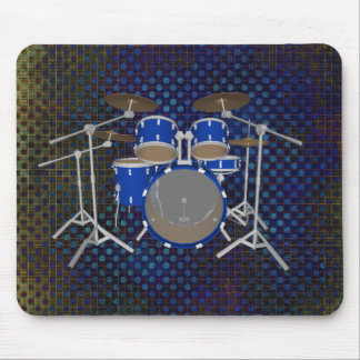 5 Piece Drum Kit - Blue Finish - Drums Mousepad