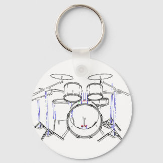 5 Piece Drum Kit: Marker Drawing: Keychain