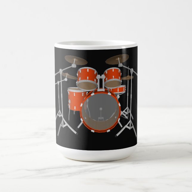 5 Piece Drum Kit - Orange - Coffee Mug - Drum Set (Center)