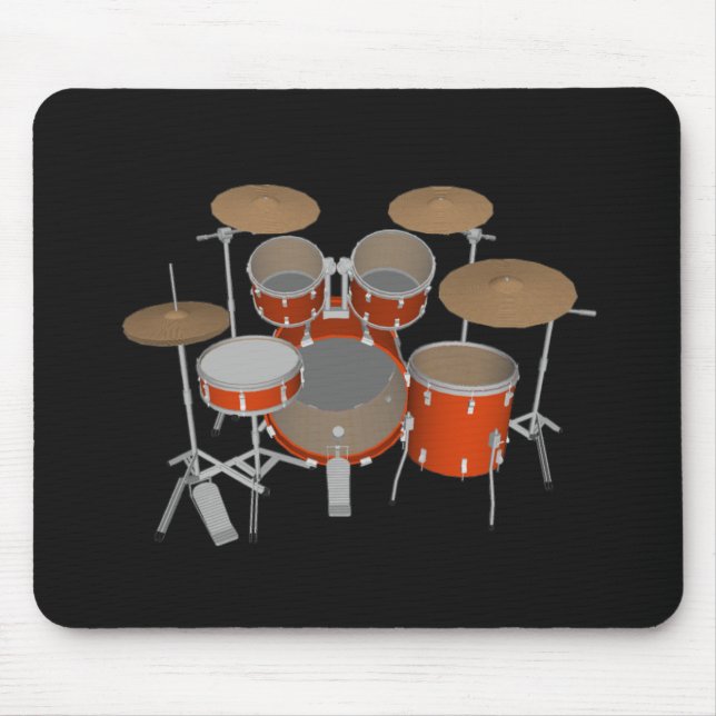 5 Piece Drum Kit - Orange Finish - Drums Mousepad (Front)