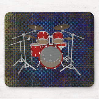 5 Piece Drum Kit - Red Finish - Drums Mousepad