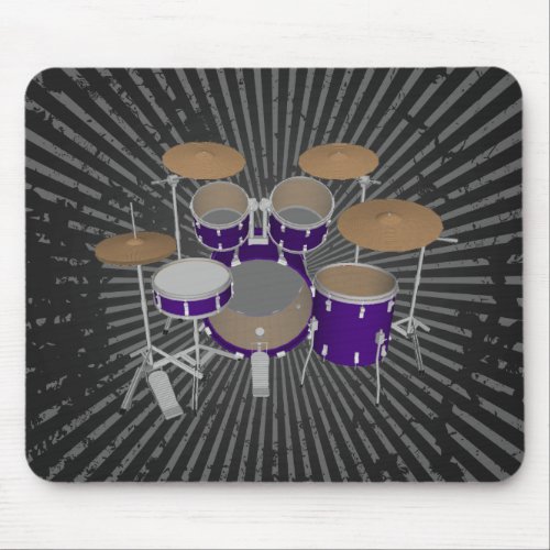 5 Piece Drum Kit _ Violet Finish _ Black Mousepad