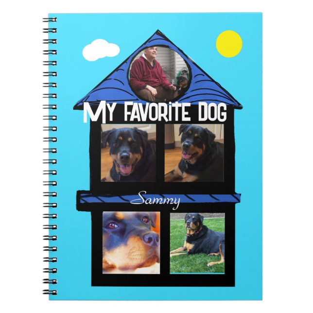 5-place Photo Slots Template Favorite Notebook (Front)