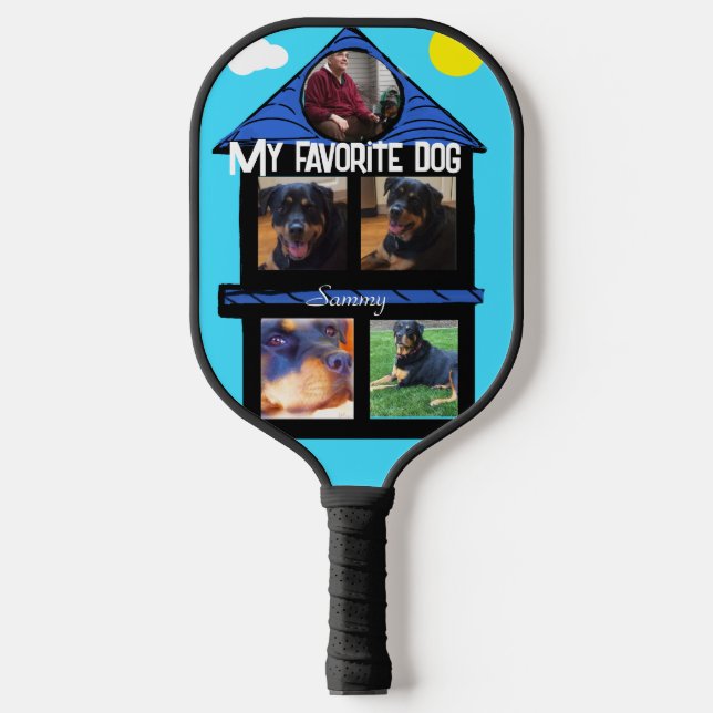 5-place Photo Slots Template Favorite Pickleball Paddle (Front)