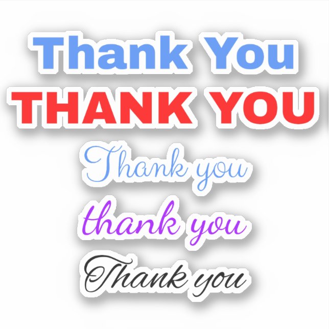 5 Popular Thank You Script Sticker (Front)
