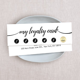 5 Punch Handwritten Calligraphy Loyalty Card